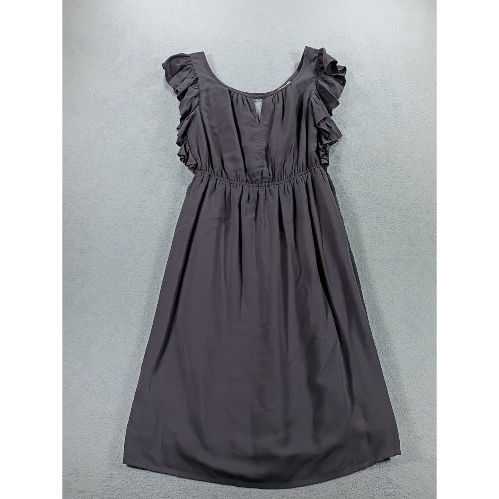 Fossil Womens Ruffle Sleeve Empire Waist Dress Gray XS Rayon Boho